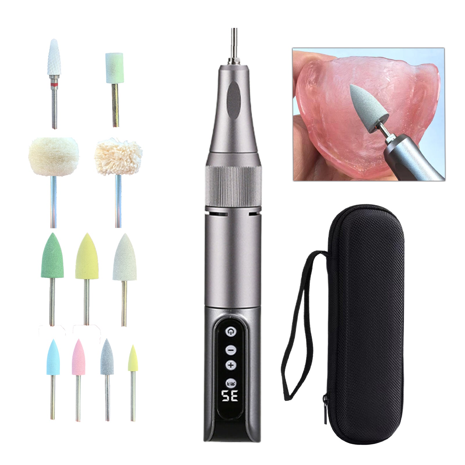 Cordless Repair & Care Kit - for Trimming, Polishing, Comfort Adjustment & Stain Removal, with 11 Attachments & Portable Case, 35000 RPM